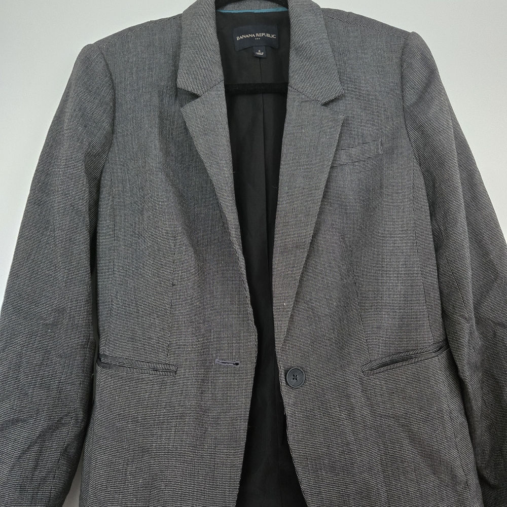 Banana Republic Gray Blazer Modern Tailored Wool-Blend